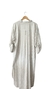 Vestido camisero de lino rayado blanco y gris - comprar online