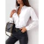 Blusa de botões manga longa feminina, camisa branca casual, tops de escritório, moda feminina, monocromática, primavera, outono, 2023 na internet