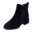 Botas de tornozelo em camelo feminino, slip-on, redondo, 3,5 cm, salto quadrado, sólido, casual, preto, botas, tamanho 35-43, outono, inverno na internet