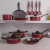 Cozinha multifuncional cozinhando conjunto com tampas de vidro, panelas de alumínio vermelho, antiaderente, 12 PCs, venda quente - comprar online