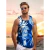Tops soltos estilo havaiano masculino, colete de férias lazer, viagem ao ar livre, confortável, casual, estampa do sol - Wolf Games