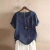 Top feminino de algodão e linho verão casual solto botão manga curta cor sólida pulôver blusa femme blusas - loja online
