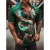 Camisa de manga curta masculina com padrão dragão chinês, gráfico retrô, abertura de cama, tecido elástico de 4 vias, 2024