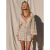 Mini vestido feminino oco para praia, sexy com decote em v profundo, renda, manga de sino, malha de malha, cobertura, túnica casual, maiô, verão, K14, 2024