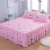 Conjunto de colcha de algodão bordado, saia de cama, fronhas, capa de folha, rei, rainha, duplo, 1.5 m, 1.8 m, 2m, 3pcs - Wolf Games