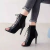 Sandálias de salto de malha oca sapatos femininos verão 2022 tendência preto rendas sexy peep toe botas stilettos jazz dança sapatos femininos na internet
