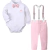 Conjunto de suspensão de bebé e menina, fantasia de fotografia formal, fato de Páscoa e dia dos namorados, roupa infantil, presente de festa rosa - loja online