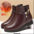 Botas de couro de strass para mulheres, sapatos de salto baixo, cabeça redonda, - comprar online