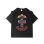 Camiseta estampada com armas de rock e rosas masculina, algodão puro, gola redonda, manga curta, parte superior - loja online