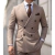 Ternos marrons slim fit de 2 peças para homens, trespassado duplo, lapela Peaked, blazer formal, jaqueta e calça, sob medida, alta qualidade