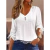Blusas femininas de manga comprida com decote em v, camisas soltas, tops com arco ocos, moda feminina casual, monocromática, senhoras, outono, inverno na internet