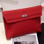 Envelope de couro PU para mulheres, embreagem vermelha, bolsa feminina, padrão de lichia, bolsas de mão simples, vermelho - loja online