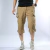 Calção de carga de comprimento longo masculino, calça Capri de algodão elástica casual com vários bolsos, curto tático militar, calções quentes, verão, 5XL