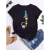 Camiseta feminina casual de manga curta com gola redonda, streetwear feminina, tops vintage, camiseta Maycaur, estampada com planeta lunar, moda camisetas na internet