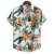Camisa havaiana estampada geométrica masculina, blusa de praia de peito único, tops de manga curta, roupa de feriado masculina, moda flor, 2023 - Wolf Games