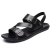 Sandálias masculinas de couro aberto PU, sandálias simples de cor sólida, sapatos de praia macios, sapatos casuais confortáveis, verão