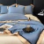 4 pçs lavado cor pura dupla verão colcha conjunto acessível luxo high-end adequado para quarto apartamento cama única cama de casal 150/180/200cm - Wolf Games