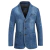 Blazers jaqueta masculina casual denim fino bolso splicing casaco masculino manga comprida único breasted turn-down collar blazers jaqueta - loja online