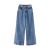 Jeans de cintura alta feminino, tamanho grande, solto, calças de emagrecimento, material algodão, ganga reta, versátil, pessoa pequena - loja online