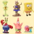 6 ~ 8 pçs Bob Esponja Calça Quadrada Figura Bob Crab Boss Patrick Star Figuras de Ação Patrick Star Anime Estatuetas Crianças Brinquedos
