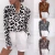 Blusa de chiffon manga longa estampa de leopardo, camisa feminina social casual folgada com gola virada para baixo - Wolf Games