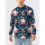 Feliz Natal camiseta de manga longa masculina, estampa 3D, padrão engraçado de Papai Noel, tamanho grande, tops, roupas