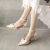 Salto alto confortável com laço para mulheres, sapato de festa casual, monocromático, passarela sexy, elegante e elegante, primavera e verão na internet