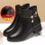 Botas de couro de strass para mulheres, sapatos de salto baixo, cabeça redonda, - Wolf Games
