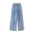 Jeans de cintura alta feminino, tamanho grande, solto, calças de emagrecimento, material algodão, ganga reta, versátil, pessoa pequena na internet