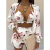 Fato de banho feminino de três peças, moda praia sexy, biquíni de cintura alta, maiô estampado, shorts para cobrir, moda praia de verão, novo 2024