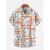 Camisa de praia de manga curta masculina, casaco de lapela confortável, top estampado, tamanho grande, solta, verão, novo, 2024 - comprar online