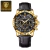 POEDAGAR-Relógio quartzo de couro impermeável masculino, cronógrafo luminoso, militar, alta qualidade, luxo, homem, reloj - Wolf Games