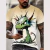 Camiseta 3D estampada animal masculina, estampa de gato e cachorro, manga curta, tops grandes, roupas de verão, nova moda na internet