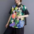 Estilo coreano blusa de manga curta para as mulheres, camisa estampada preta, ajuste solto, casual, tamanho grande, verão, jxs097 - loja online