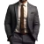 Casaco de terno xadrez slim fit estampado masculino, fechamento de botão único, cardigã reto de comprimento médio, casaco de trabalho, estilo comercial formal, manga comprida, cardigã - Wolf Games