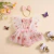 Vestido de princesa Chiffon para bebês, macacão, guarnição de renda, borboleta, roupas infantis, manga voadora, saia de tule, bodysuits bainha, bandana - Wolf Games