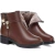 Botas de couro de strass para mulheres, sapatos de salto baixo, cabeça redonda,