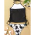 Conjunto de tankini amarrado monocromático feminino, maiô halter, maiô sexy, maiô de praia sem costas, biquíni verão, 2024 - loja online