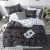 Conjunto de cama reversível Consolador, Preto e Branco Quilt Geométrica Capa com 2 Pillow Shams, Rainha e Rei Capa de Edredão, 3 PCs - Wolf Games