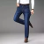 Calça jeans solta reta com elásticos, justa, elástica, calça casual, jeans, azul, preta, streetwear comercial para homens - Wolf Games