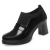 Mocassim de um pedal feminino, salto alto, sapatos de couro macio, fundo grosso, - comprar online