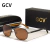 GCV-Óculos clássicos polarizados quadrados masculinos, óculos de sol piloto, armação de metal, óculos masculinos, bloqueio UV, marca de luxo, 2021