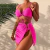 Conjunto de biquíni monocromático de 3 peças feminino, maiô com saronga, capa, saia de praia, maiô, vestido de praia na internet