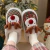 2024 novos chinelos de algodão de natal para mulher bonito dos desenhos animados cervos antiderrapante meninas interior casa sapatos de chão moda festa slides