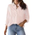 Blusa de manga longa feminina, camisa listrada rosa, estampa clássica, botão, casual, sem bolsos, camisa básica diária, tops de outono e inverno, 2021 - Wolf Games
