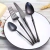 Portátil Korean Food Talheres, 304 Aço Inoxidável, Forquilha de Mesa, Faca, Colher, Dinner Set, Louça, Gold Tableware Sets, 24Pcs, Lot na internet