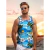 Tops soltos estilo havaiano masculino, colete de férias lazer, viagem ao ar livre, confortável, casual, estampa do sol na internet