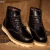 Botas de couro retrô masculina, bota alta de paraquedista, sapato curto de trabalho, estilo britânico, americano, primavera e outono - Wolf Games