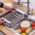 Cesta De Dreno De Pia De Cozinha Retrátil Ajustável, Rack De Vegetais De Aço Inoxidável, Estender na internet