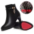 Botas de inverno de couro macio para a mamãe, Sapatos de plataforma pretos eleg - loja online